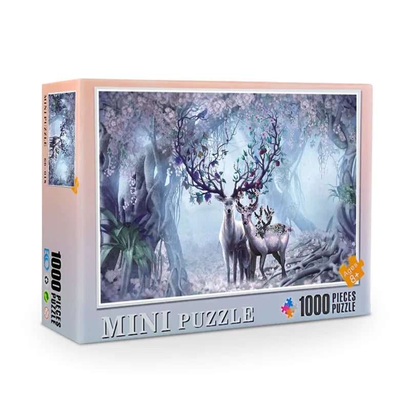 38*26cm Mini Jigsaw Puzzle 1000pcs for Adults Famous Painting Landscape Toy Family Game Home Decoration Festival Present