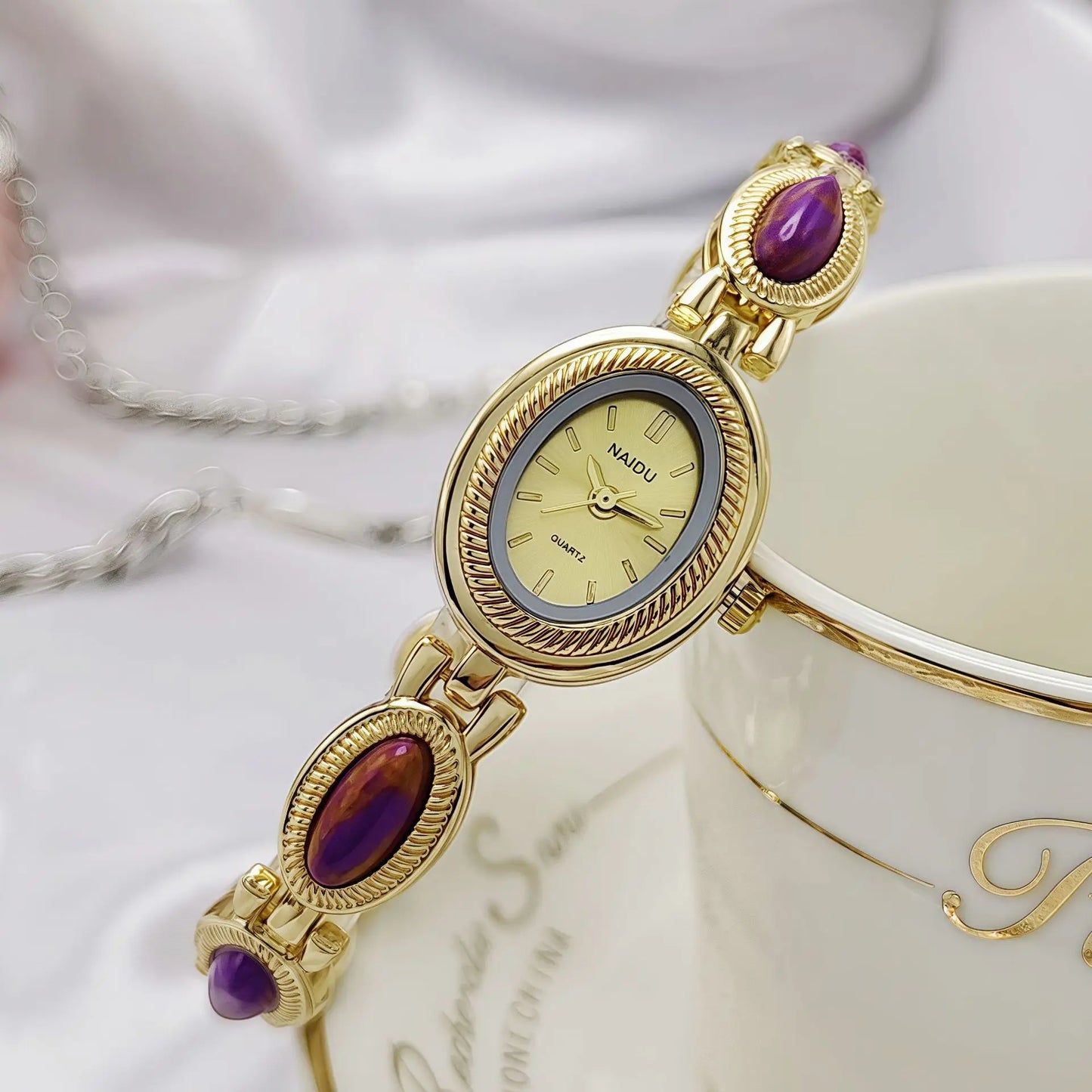 2025 Top Brand Luxury Oval Gold Women Watches Ladies Wrist Watches Bracelet Golden Female Clock Gift for Girlfriend Dropshipping