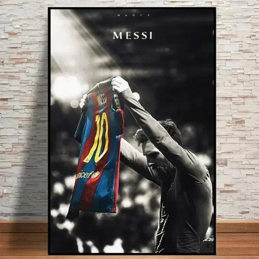 Classic Vintage Wall Art Football Star Lionel Messi HD Canvas Printed Decor