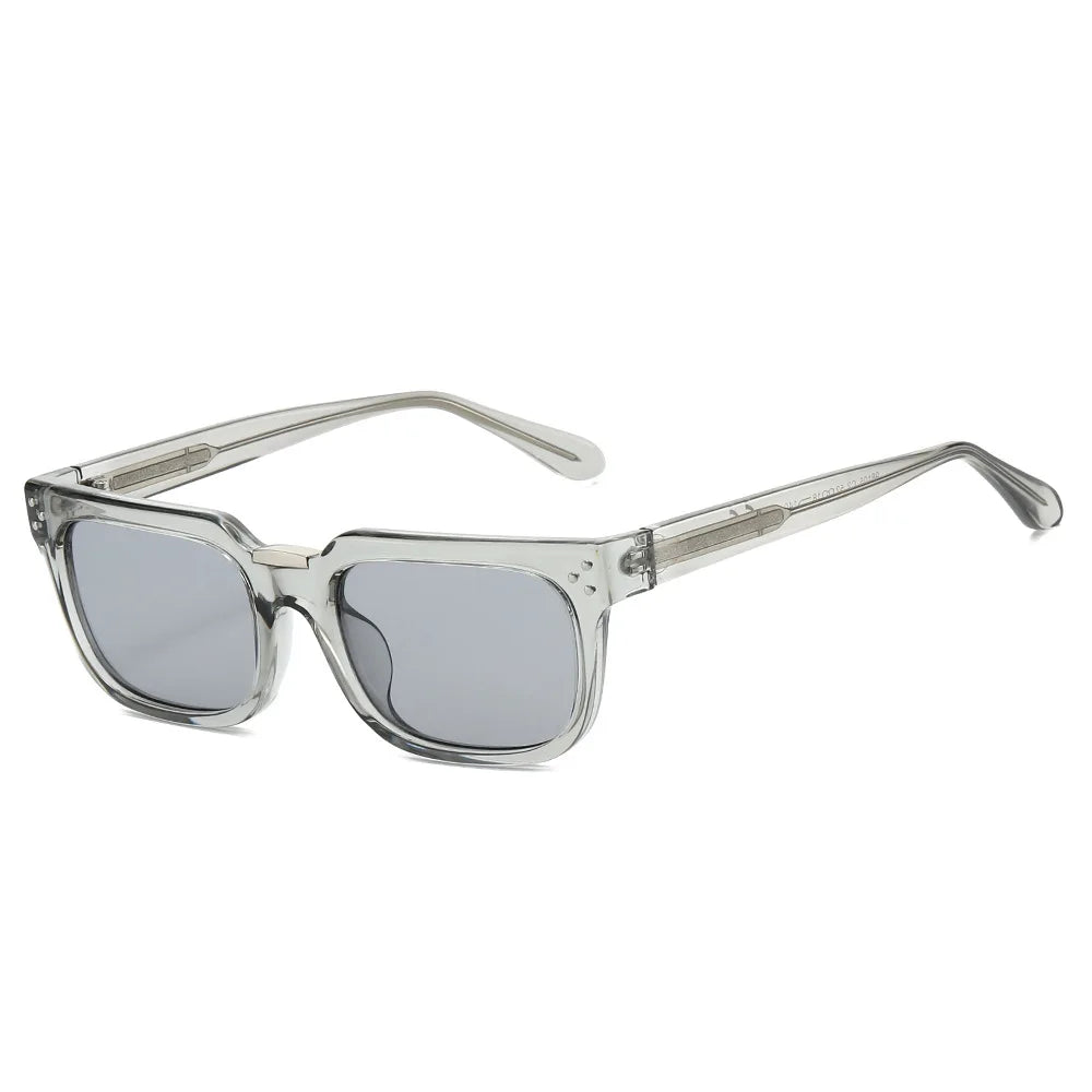 JNPCXI New Luxury Vintage Square Men Sunglasses Rivets Driving Polarized Shades Fashion Gradient Eyewear Trendy Sun Glasses
