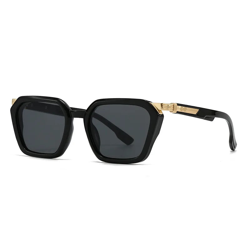 JNPCXI  New Square Women Luxury Sunglasses Retro Rivets Men Gray Pink Gradient Shades UV400 Sun Glasses