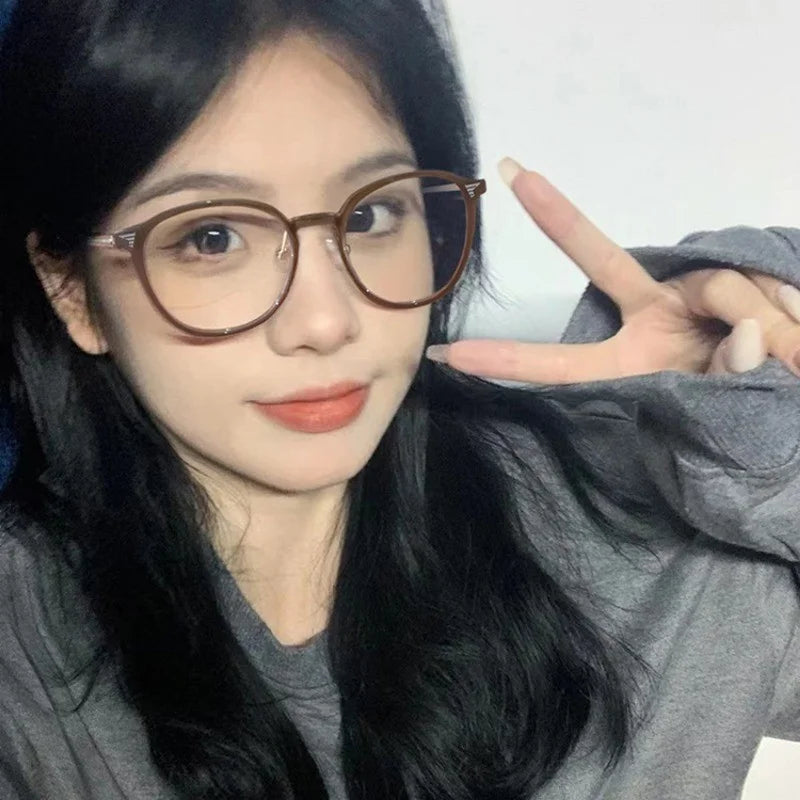 3pcs Women's Fashion Frame Ultra Light Oval Anti Blue Light Glasses Suitable for Daily Office Wear