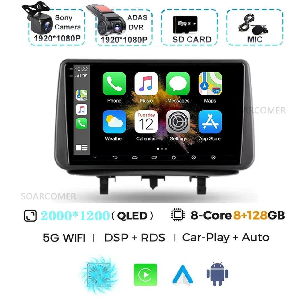 Android 15 For Opel Meriva B 2009-2014 2K QLED Android Car Radio Multimedia Video Player BT AI Voice CarPlay 4G Stereo Head Unit