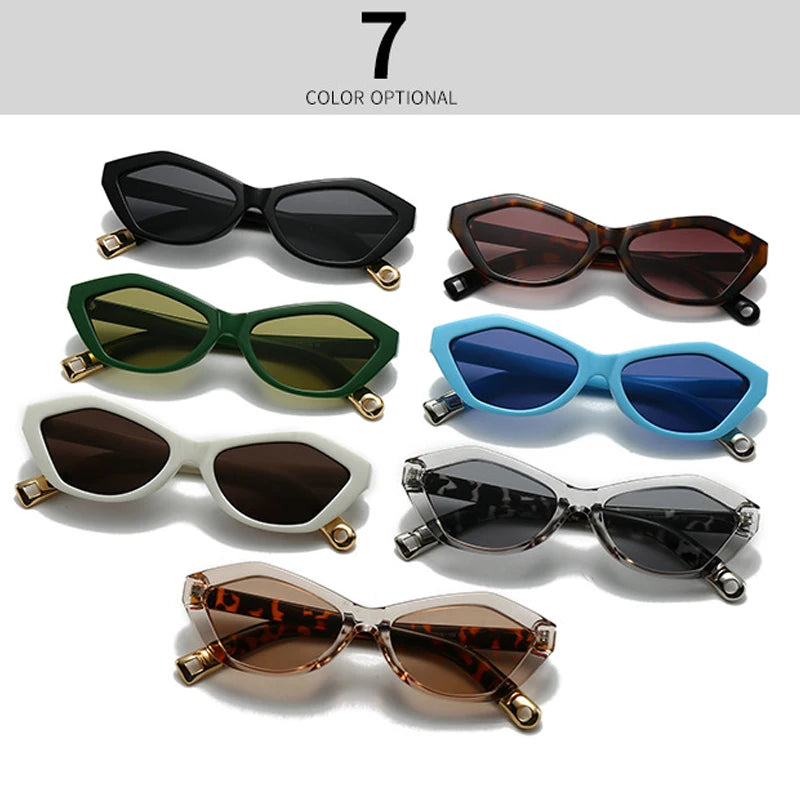 JNPCXI New Cat Eye Sunglasses Women Uv400 Female Green Blue Retro Sun Glasses for Men Decoration Ladies Gift