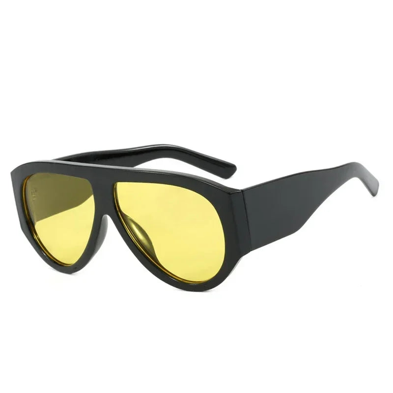 JNPCXI Ins Popular Fashion Pilot Women Leopard Green Sunglasses Retro Wide Legs Men Trending Punk Gradient Sun Glasses