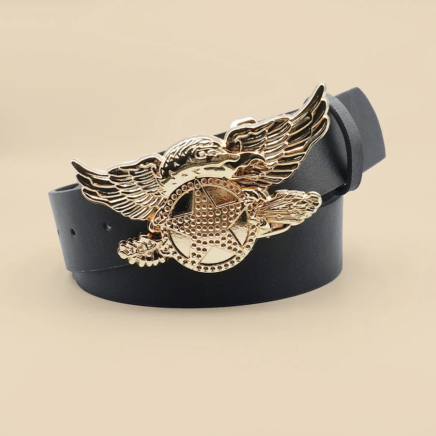 Western Cowboy Eagle Buckle Belt, Unisex Trendy Retro Punk Embossed Belt, Versatile Casual Belt, Daily Holiday Matching Belt
