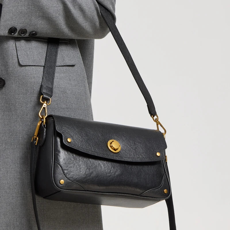 New Women's Genuine Leather Shoulder Bags Ladies Fashion Versatile Designer Luxury Crossbody messenger Bag Female Retro Handbags