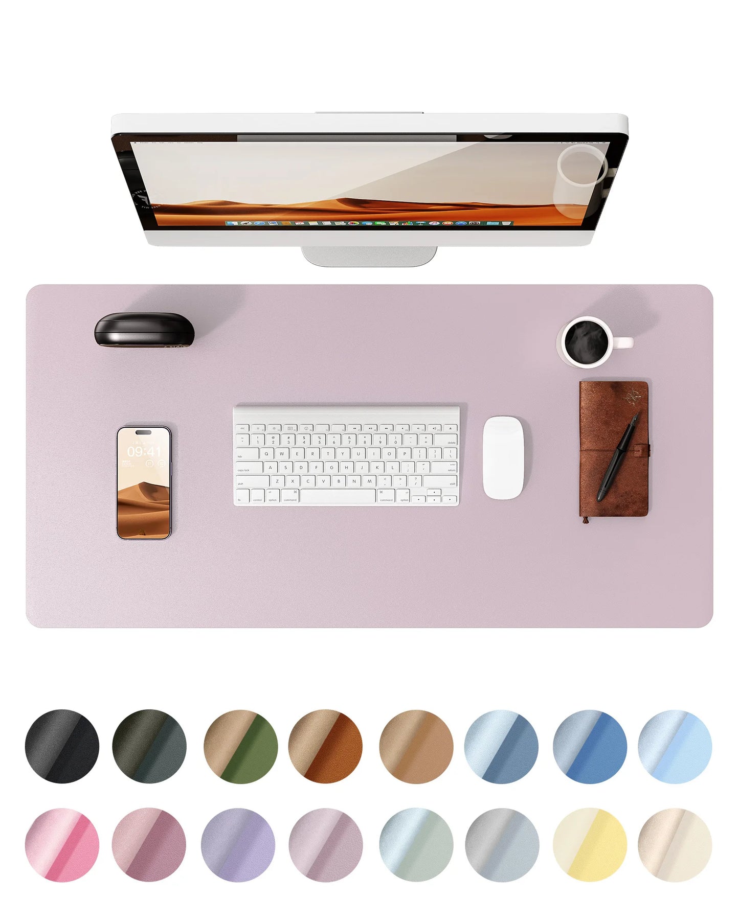 Large Size Leather Desk Pad Protector, Office Desk Mat, Large Mouse Pad, Non-Slip PU Leather Desk Blotter, Laptop Desk Pad