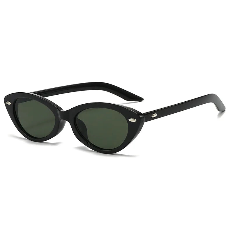 JNPCXI New Cat Eye Rivets Women Sunglasses Fashion Candy Color Shades UV400 Retro Men Trending Leopard Green Sun Glasses