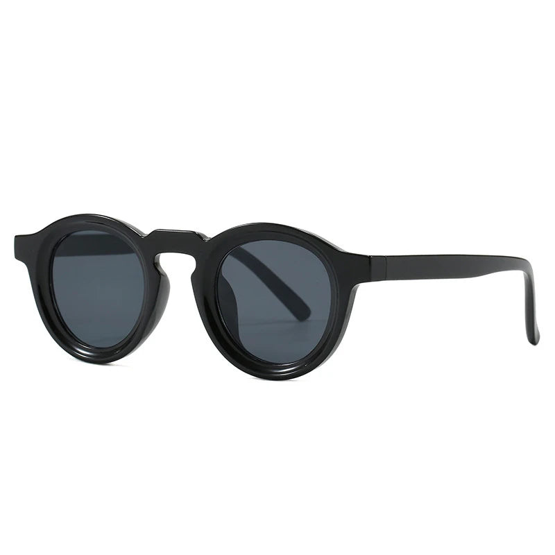 JNPCXI New Small Round Women Sunglasses Retro Black Yellow Punk Men Sun Glasses Shades UV400