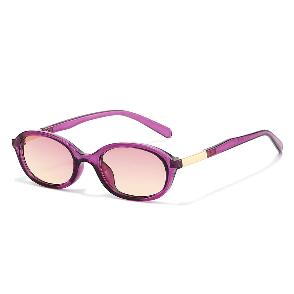 JNPCXI New Oval Sunglasses Women Punk Gradient Shades UV400 Men Trending Leopard Tea Sun Glasses