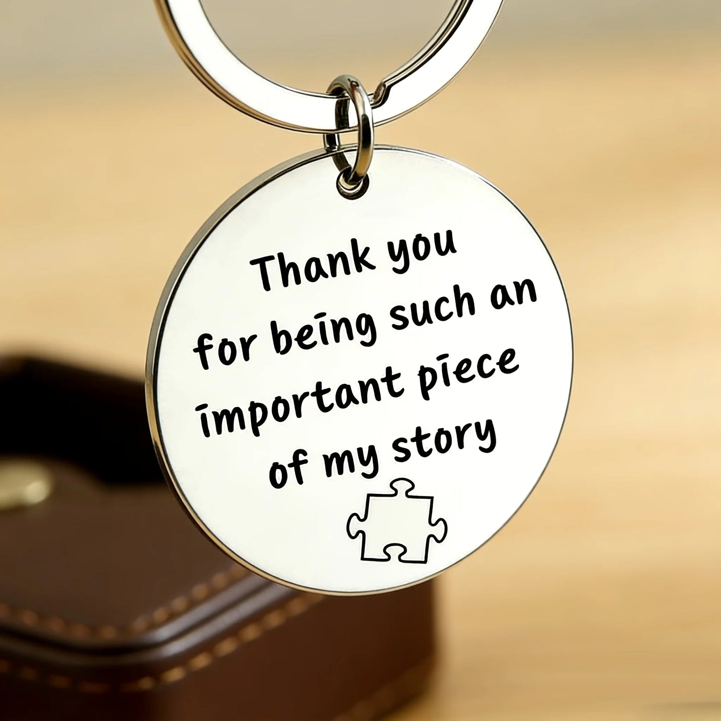 1Pc"Thank you for being such an important piece of my story"Keychain perfect birthday or holiday gift for besties, or students.