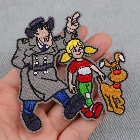 90s Cartoon Embroidery Patch Police Officer Iron On Patches For Clothing Thermoadhesive Patches On Clothes DIY Sew Badges