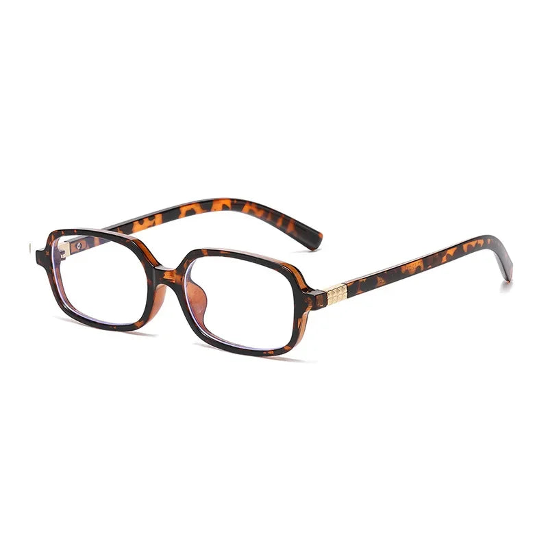 JNPCXI Fashion Women Small Rectangle Sunglasses Retro Leopard Shades UV400 Anti-Blue Light Glasses Frames