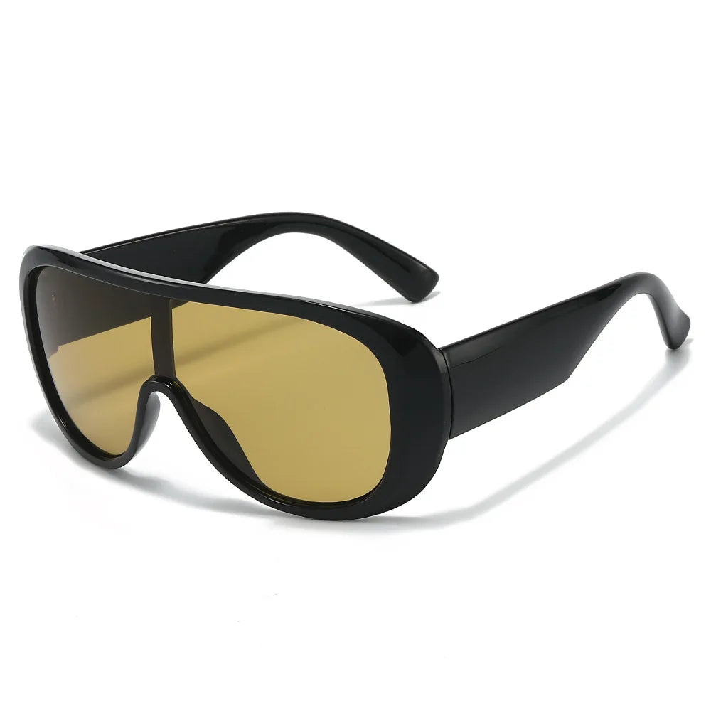 JNPCXI New Oversized Pilot One Piece Sunglasses Women Fashion Gradient Shades UV400 Men Trending Punk Outdoor Sun Glasses