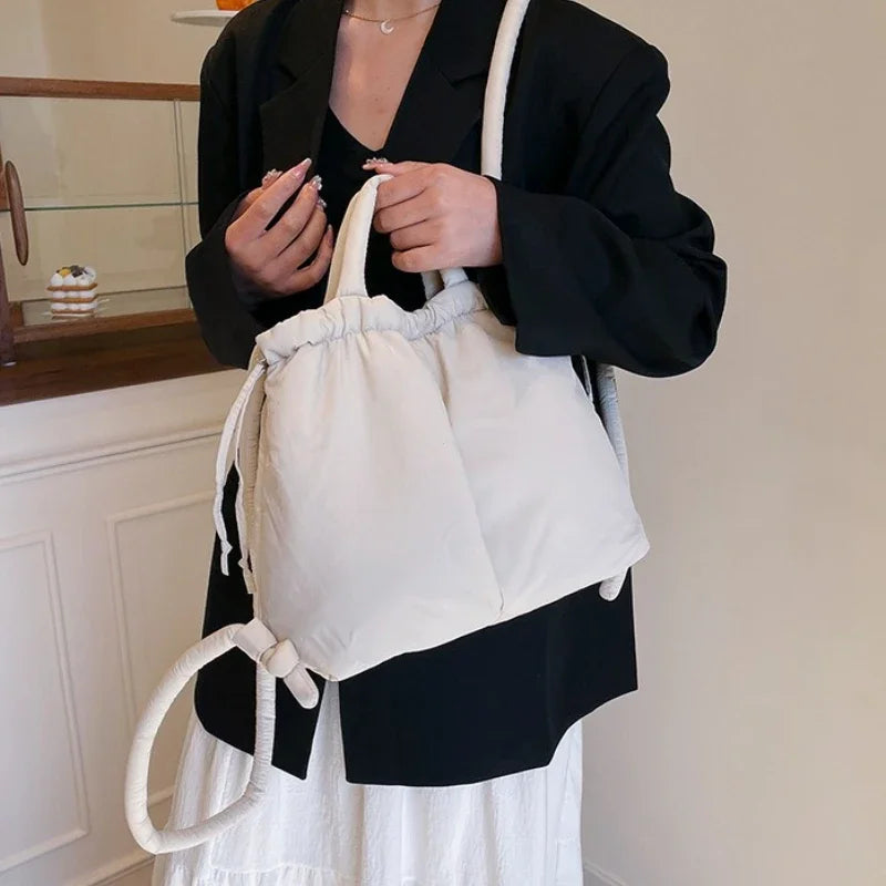 New Korean Fashion Fabric Shoulder Bag Soft Down Crossbody Bag Mini Tote Purses for Women Underarm Bags Handbags and Purses