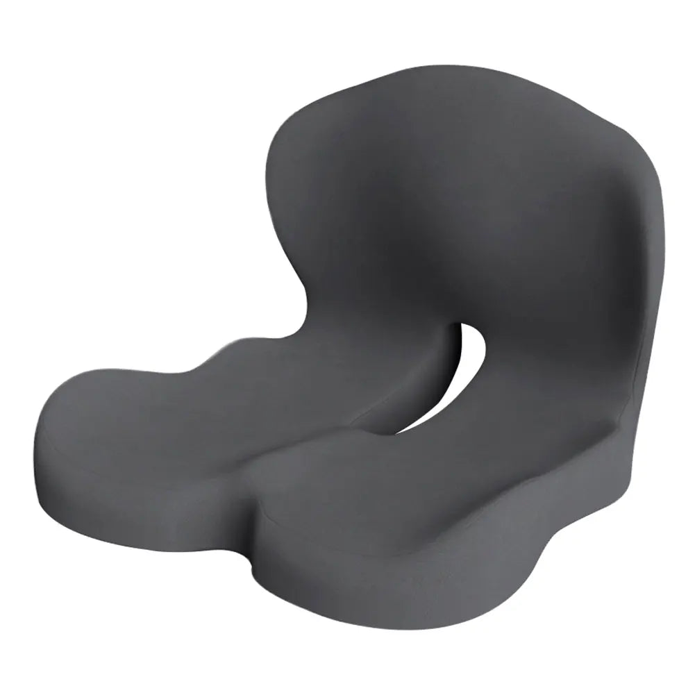 Dark Grey Memory Foam L-Shaped Integrated Chair Cushion Lumbar Support Car Seat