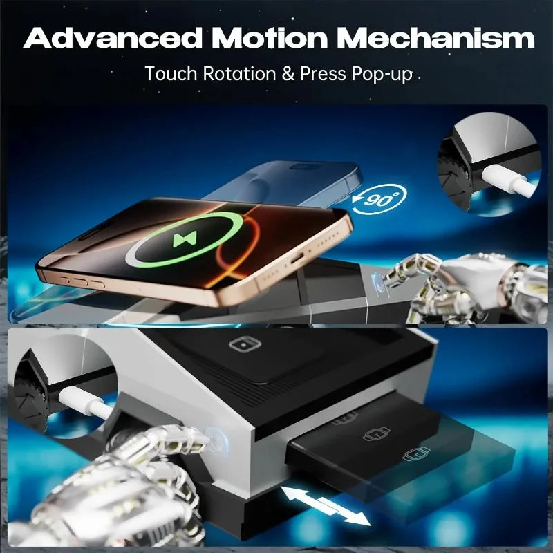 3 in 1 Magnetic Fast Wireless Charger Desktop Cybertruck Phone Stand For IPhone 17 16 Pro Max Apple & Samsung Watch Airpods Pro