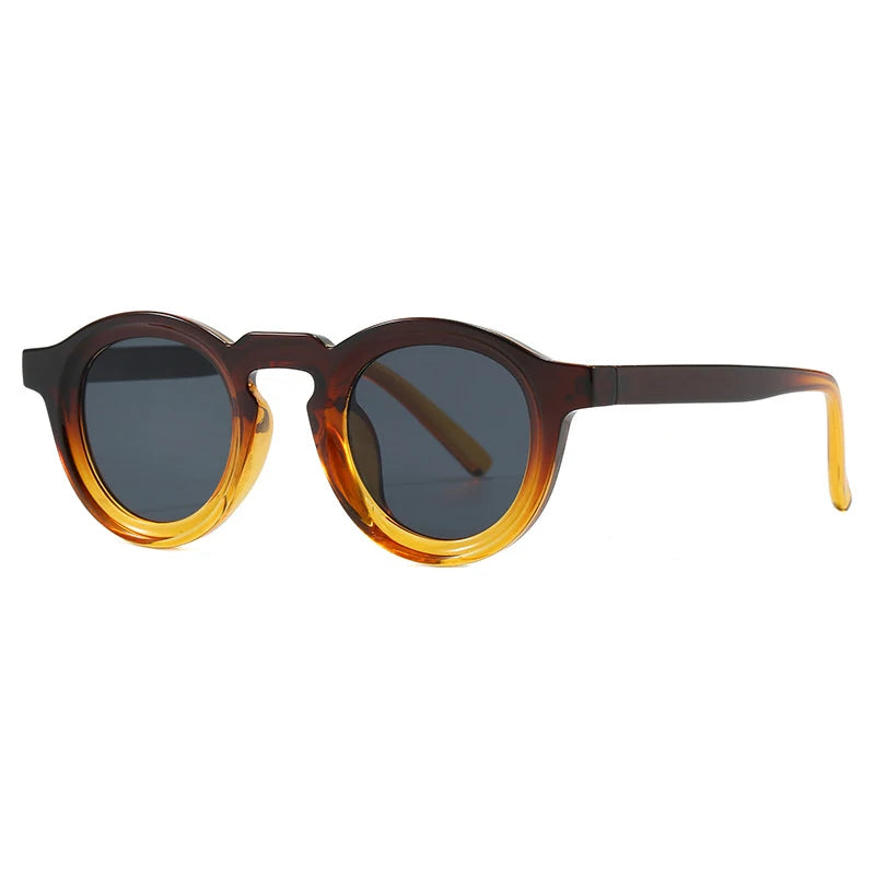 JNPCXI New Small Round Women Sunglasses Retro Black Yellow Punk Men Sun Glasses Shades UV400