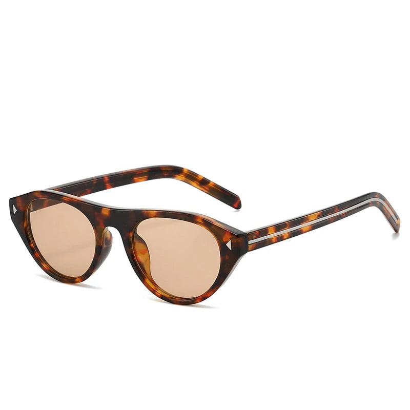 JNPCXI Vintage Cat Eye Sunglasses for Women Trendy Rivet Design Flat Top Sun Glasses Men Gafas De Sol Hombre S2611