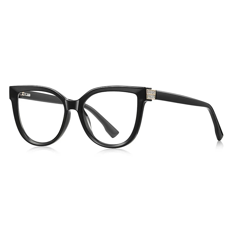 JNPCXI New Cat Eye Flower Anti-Blue Light Reading Glasses Women Customizable Prescription Myopia Lenses