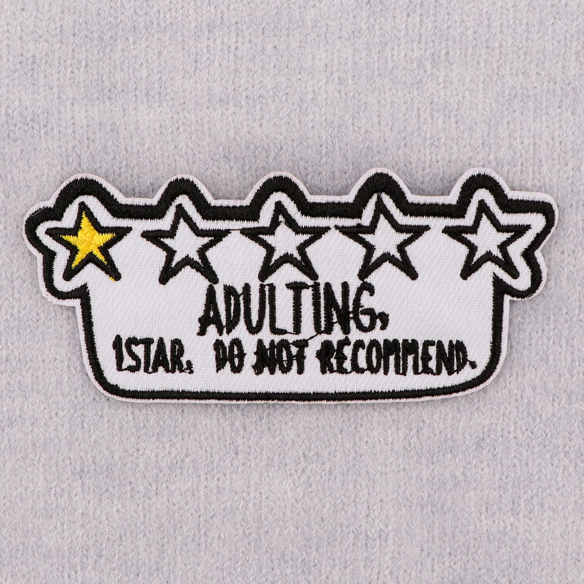 ADULTING Embroidered Patches For Clothing Thermoadhesive DIY Jackets Iron on Patches For Clothes Stars Sew Stickers