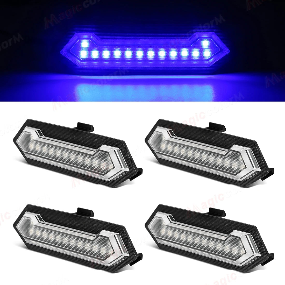 4PCS Grille Lights For Toyota Tacoma TRD Sport 2024 2025 Front Grill Car LED White Amber Blue Red Warning Daylights DRL 12V