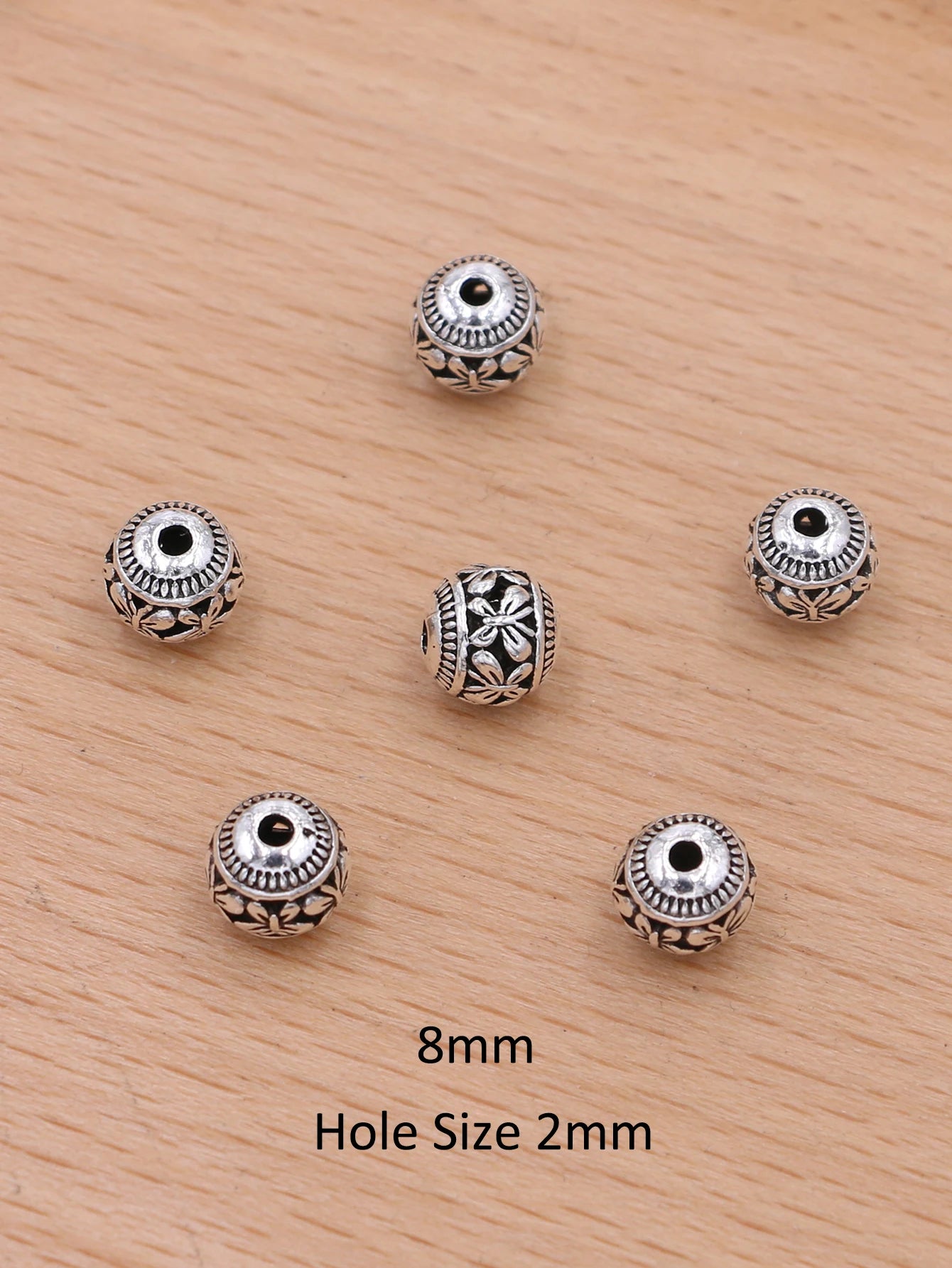 10Pcs Antique Silver Plated Hollow Butterfly Loose Spacer Beads for Jewelry Making Bracelet Accessories 8mm