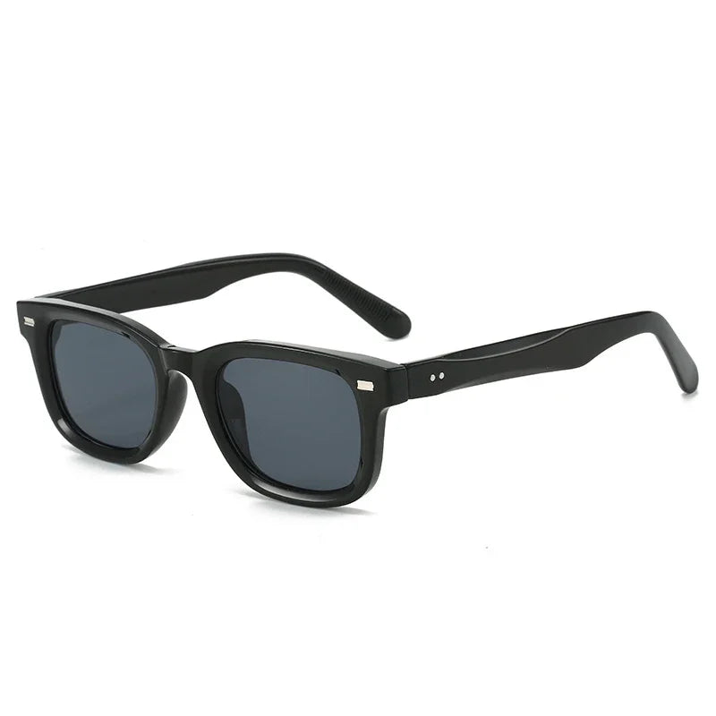 JNPCXI New Retro Square Women Rivets Sunglasses Fashion Blue Shades UV400