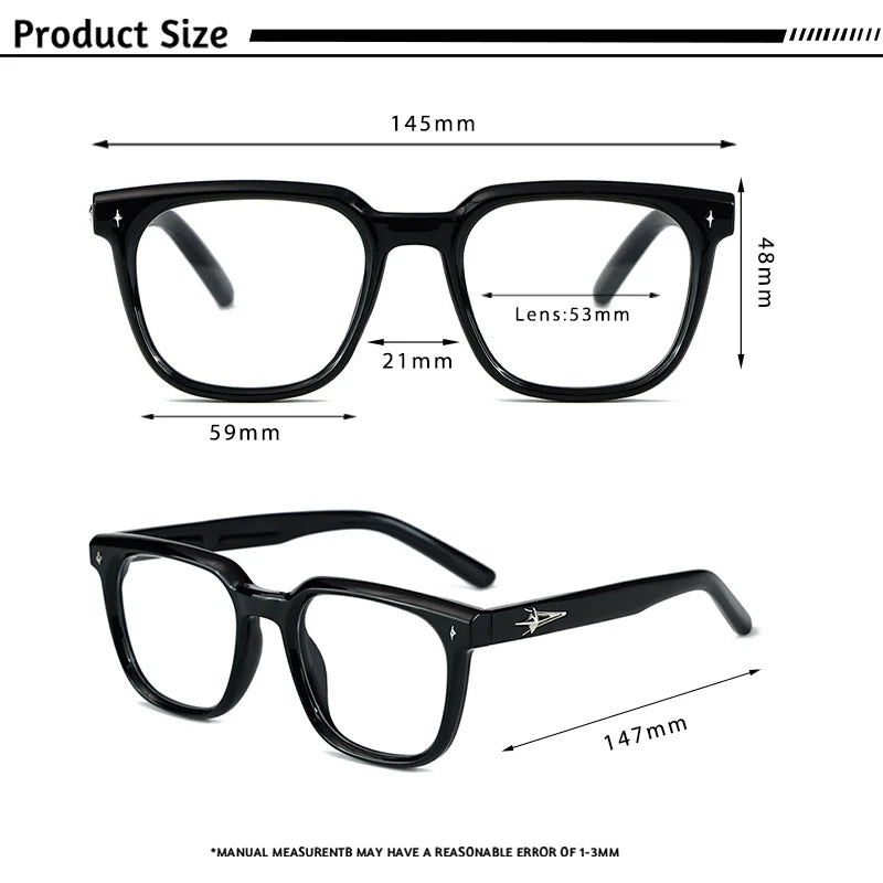 CATERSIDE Minimalist Anti Blue Light Glasses Men Brand Design TR90 Square Frames Eyewear Fashion Women Optical Eyeglass Frame