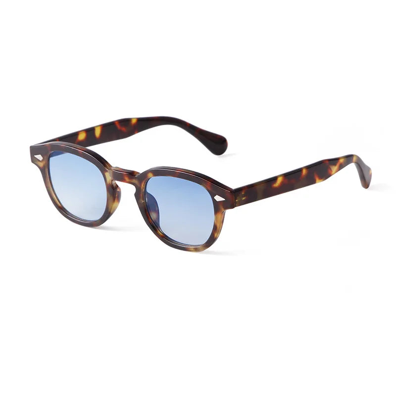 JNPCXI Fashion Gradient Blue Round Sunglasses for Women Men Vintage Tortoise Square Sun Glasses Lunettes De Soleil