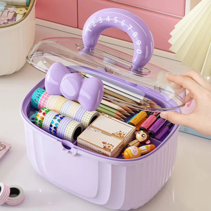 Hair Accessories Storage Box, Portable Makeup Organizer for Hair Clips, Hair Ties, Earrings, Bracelets, Necklaces