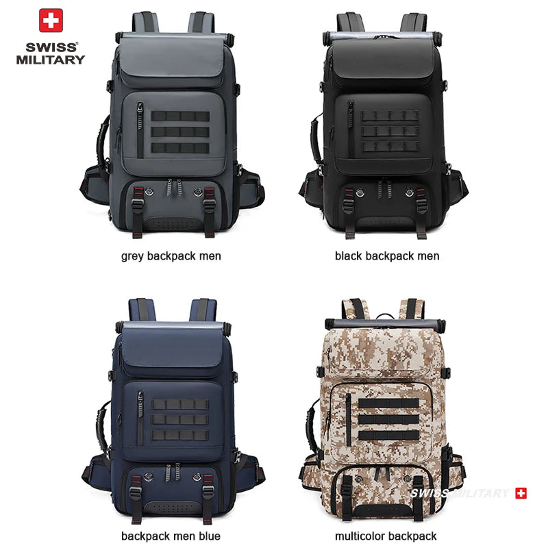 17 in SWISS MILITARY Men Travel Backpack Waterproof Business USB Laptop Backpack