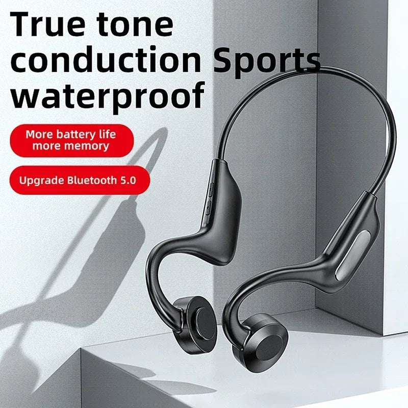 NEW Bone Conduction Swimming Headphones Bluetooth 5.4 IPX8 Waterproof Not In-Ear Wireless Plug-in Card Sports Headphones 2026