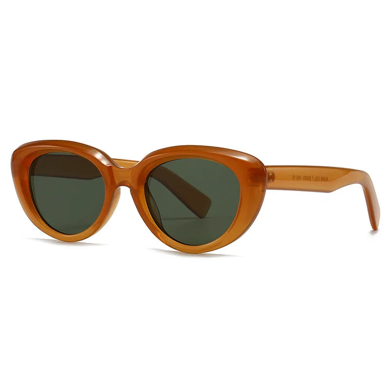 JNPCXI New Vintage Cat Eye Women Sunglasses Fashion Rivets Men Tea Shades UV400 Trending Sun Glasses