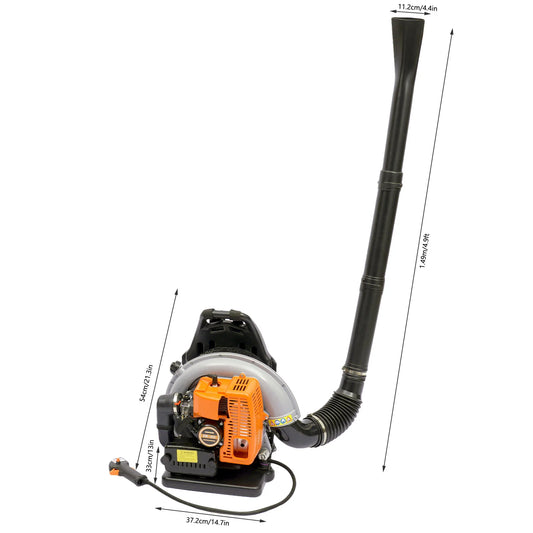Gasoline-Powered Backpack Leaf Blower Air-Cooled System Ideal for Road Sweeping