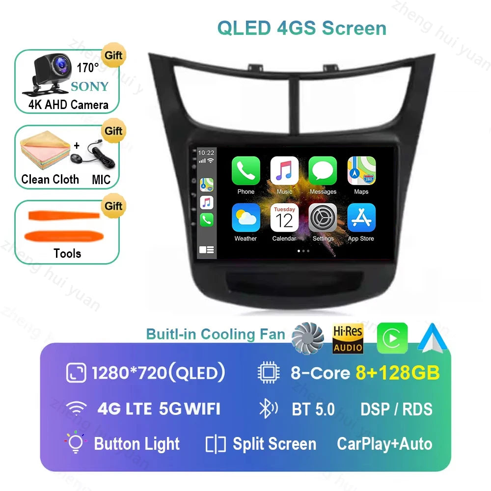 Android 16 CarPlay Auto Car Radio Multimedia navigation video Autoradio Stereo For Ch For Chevroletevrolet Sail Aveo 2015 - 2019