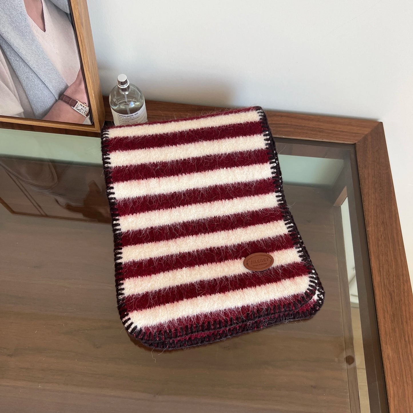 New Striped Scarf For Women Winter Atmosphere Student Thickened Woolen Knitting Neck Protection Cold Resistance Warmth