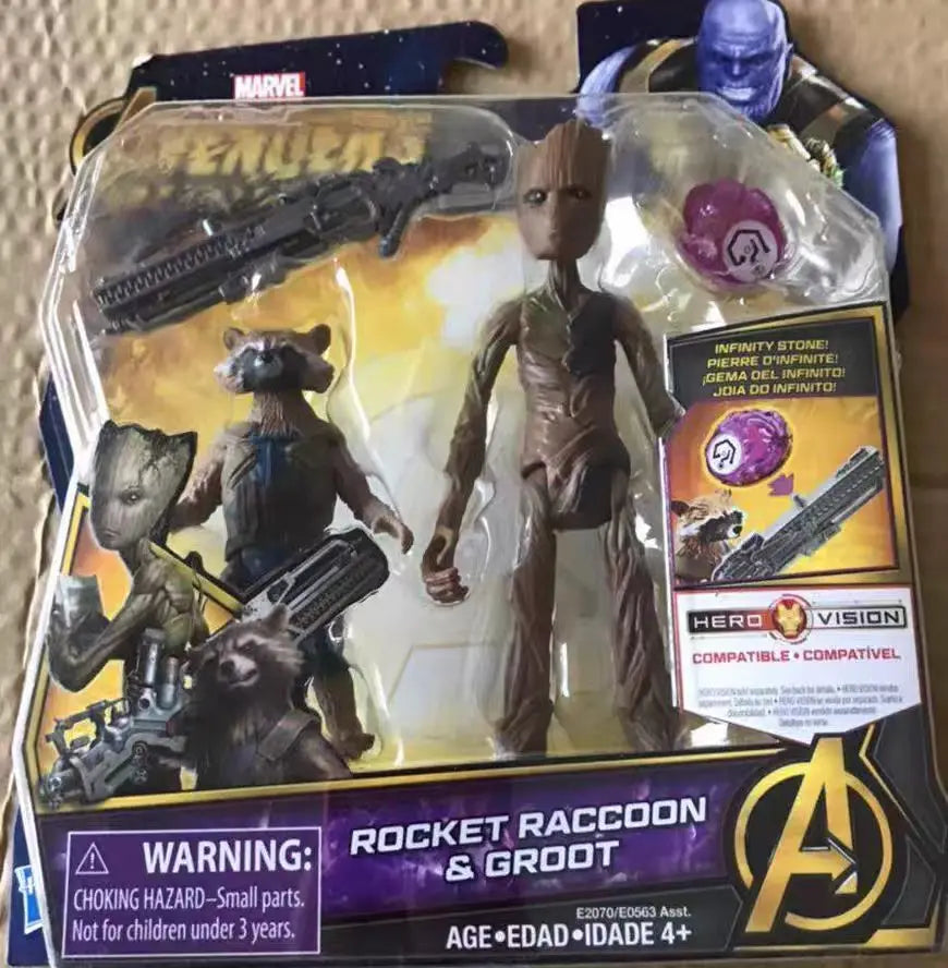 Original Hasbro MARVEL The Avengers SCARLET WITCH/Captain America/BLACK WIDOW/HULK/FALCON/ROCKET RACCOON&GROOT Anime Figure Toy