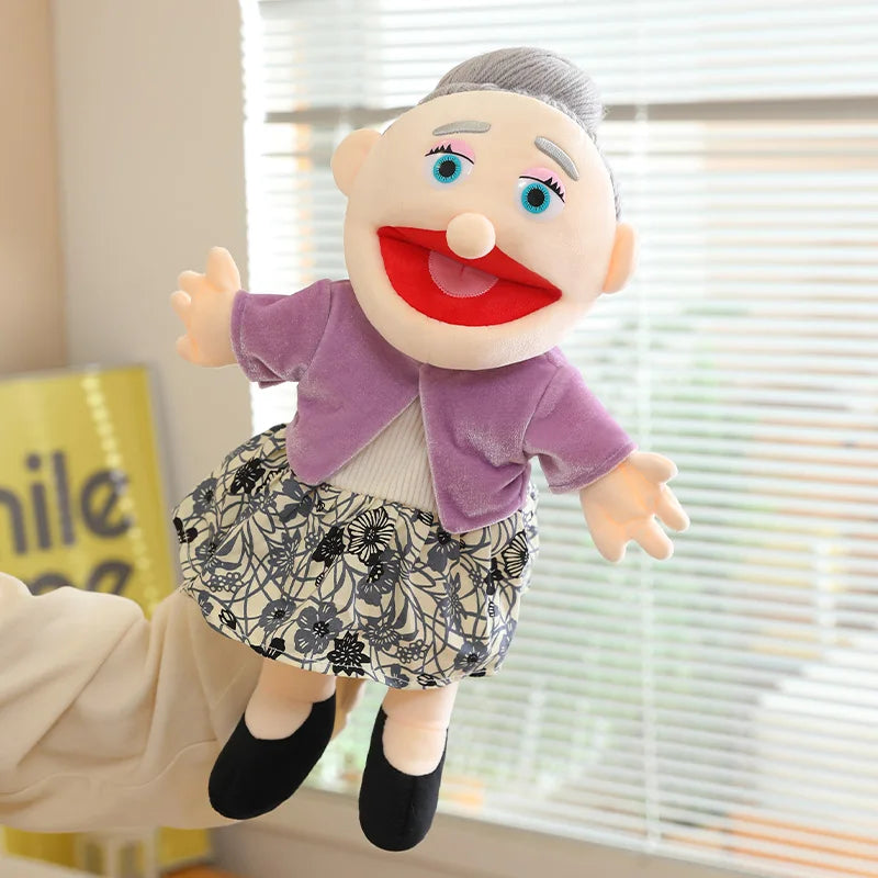 Funny Puppet Doll 38cm Family Series Hand Puppet Role Play Bedtime Story Props Family Playing Toys Doll Educational Toy