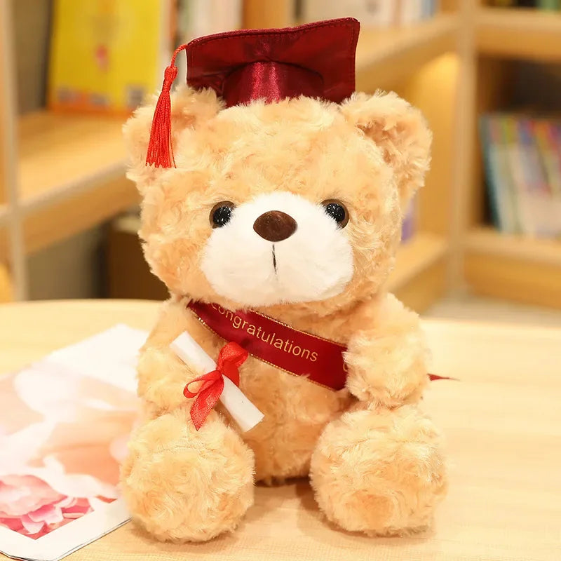 23cm Cute Doctor Cap Bear Graduation Bear Plush Doll Soft Bachelor Bear Plush Toy Birthday Graduate Gifts for Student Kids