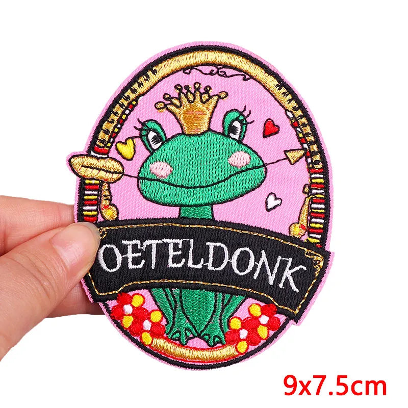 Netherland Oeteldonk Emblem Embroidery Patch Iron On Patches For Clothes DIY Star Heart Carnival For Netherland Embroidery Patch