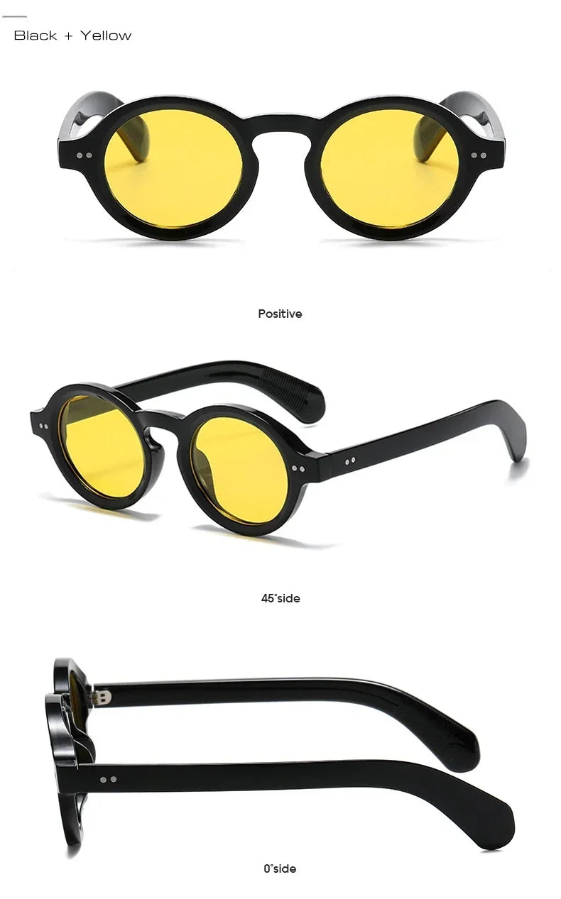 JNPCXI Retro Round Women Polarized Sunglasses Fashion Rivets Decoration Men Punk Shades UV400 Leopard Sun Glasses