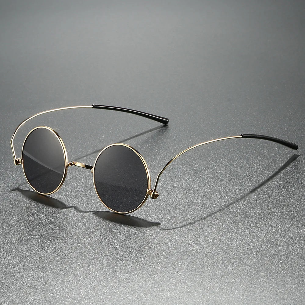 JNPCXI Retro Small Round Metal Sunglasses Women Fashion Unique Legs Clear Gradient Mirror Lens Shades UV400 Men Punk Sun Glasses