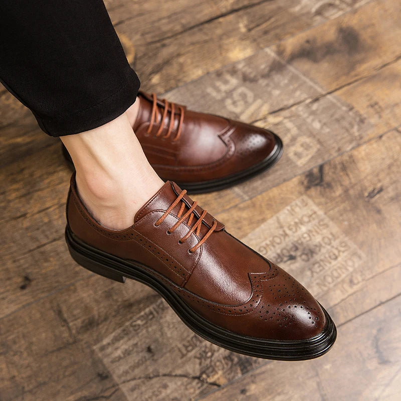 High Quality Men's Dress Shoes Classic Formal Oxford Leather Shoes Men Casual Brogues Business Shoes Man Loafers