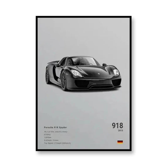 Porsche 918 Spyder Print Famous Brand Cars Canvas Wall Art Poster Room Decor