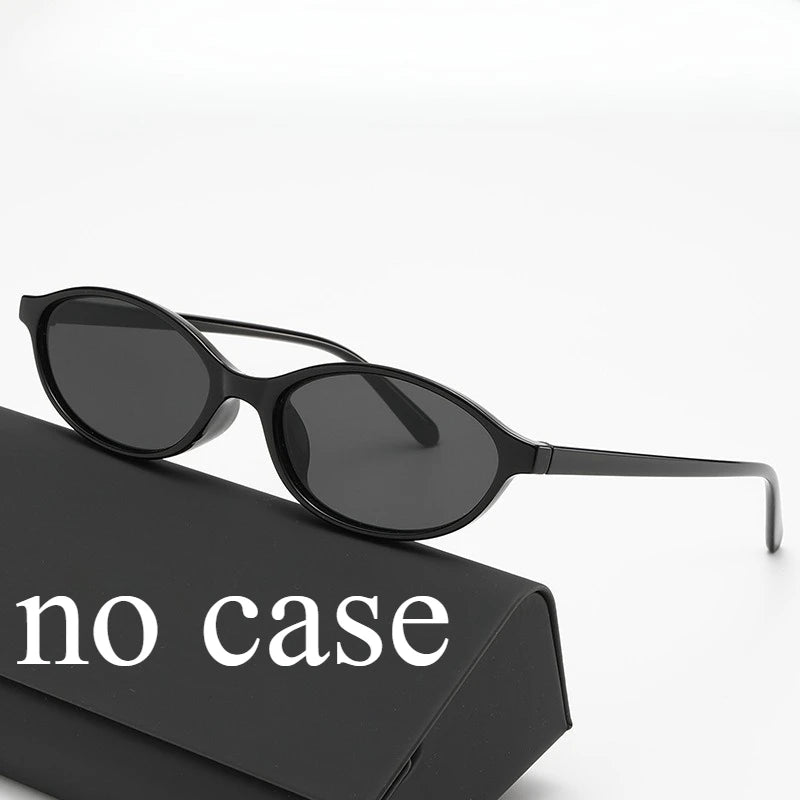 Retro Personality Small Frame Oval Sunglasses, Artistic Style Sunglasses, Trendy Sunglasses