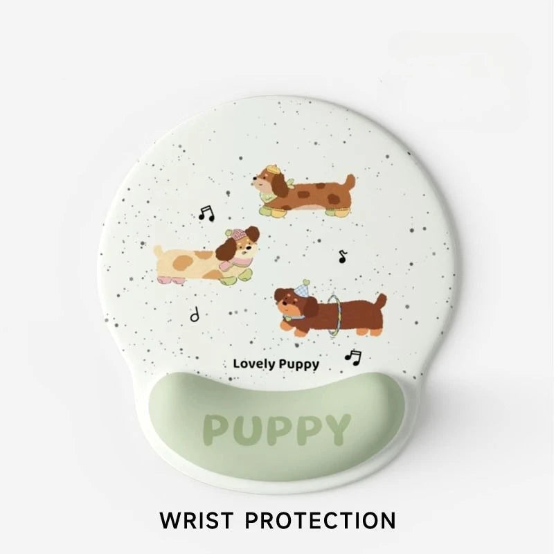 Cartoon Wrist Rest Mouse Pad Memory Foam Keyboard Wrist Support Anti Slip Ergonomic Mousepad for Office Gaming PC Computer Desk