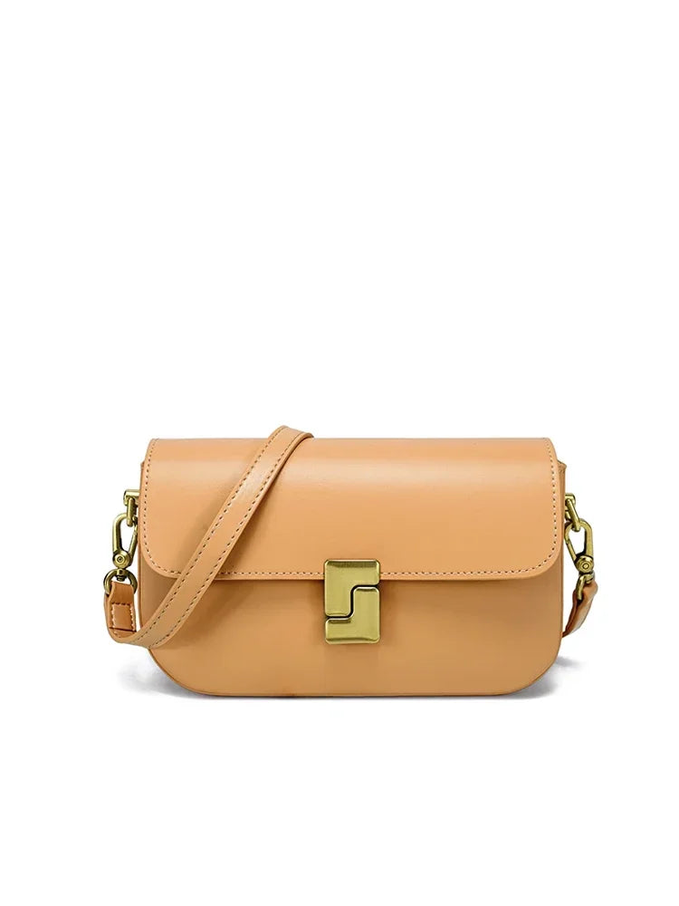 Women’s Split Leather Shoulder Bag Trend Brand Small Square Bags Luxury Designer Handbag Messenger bag for Female
