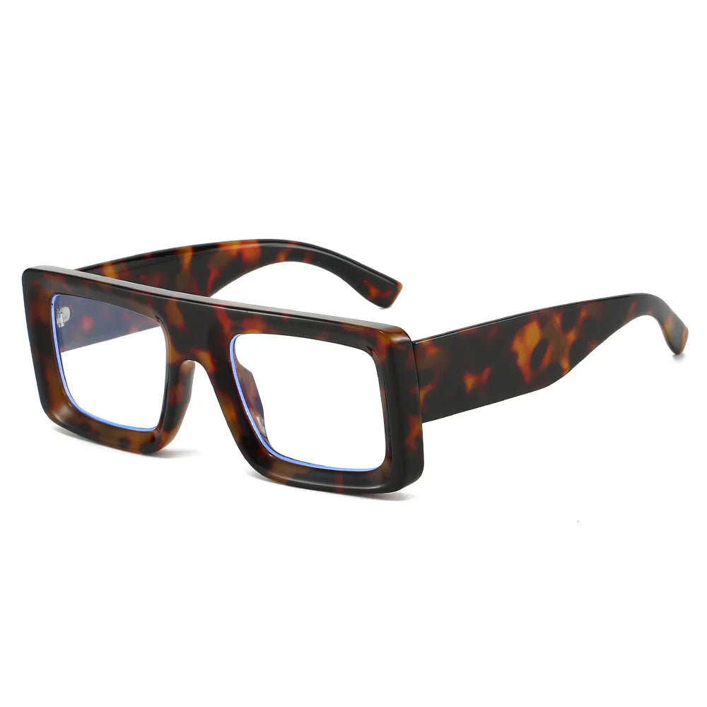 JNPCXI New Square Colorful Women Glasses Frame Fashion Polygon Clear Anti Blue Light Eyewear Men Optical Leopard Frame